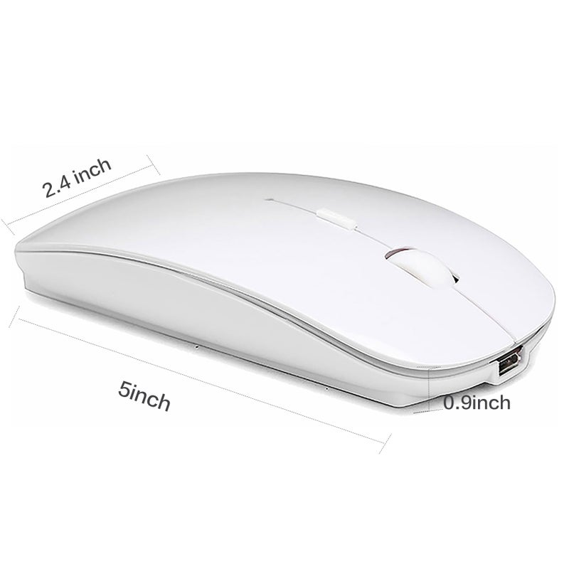 PEIBO Bluetooth Wireless Mouse for Laptop mac MacBook ipad MacBook air MacBook pro pc Desktop Computer Windows Chromebook Notebook (White) - Image 4